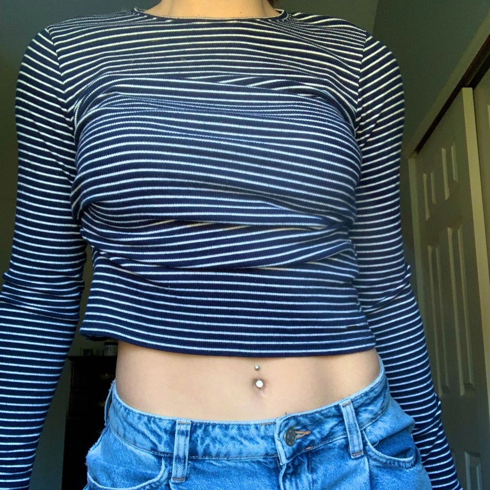 Hollister must-have navy striped long sleeve